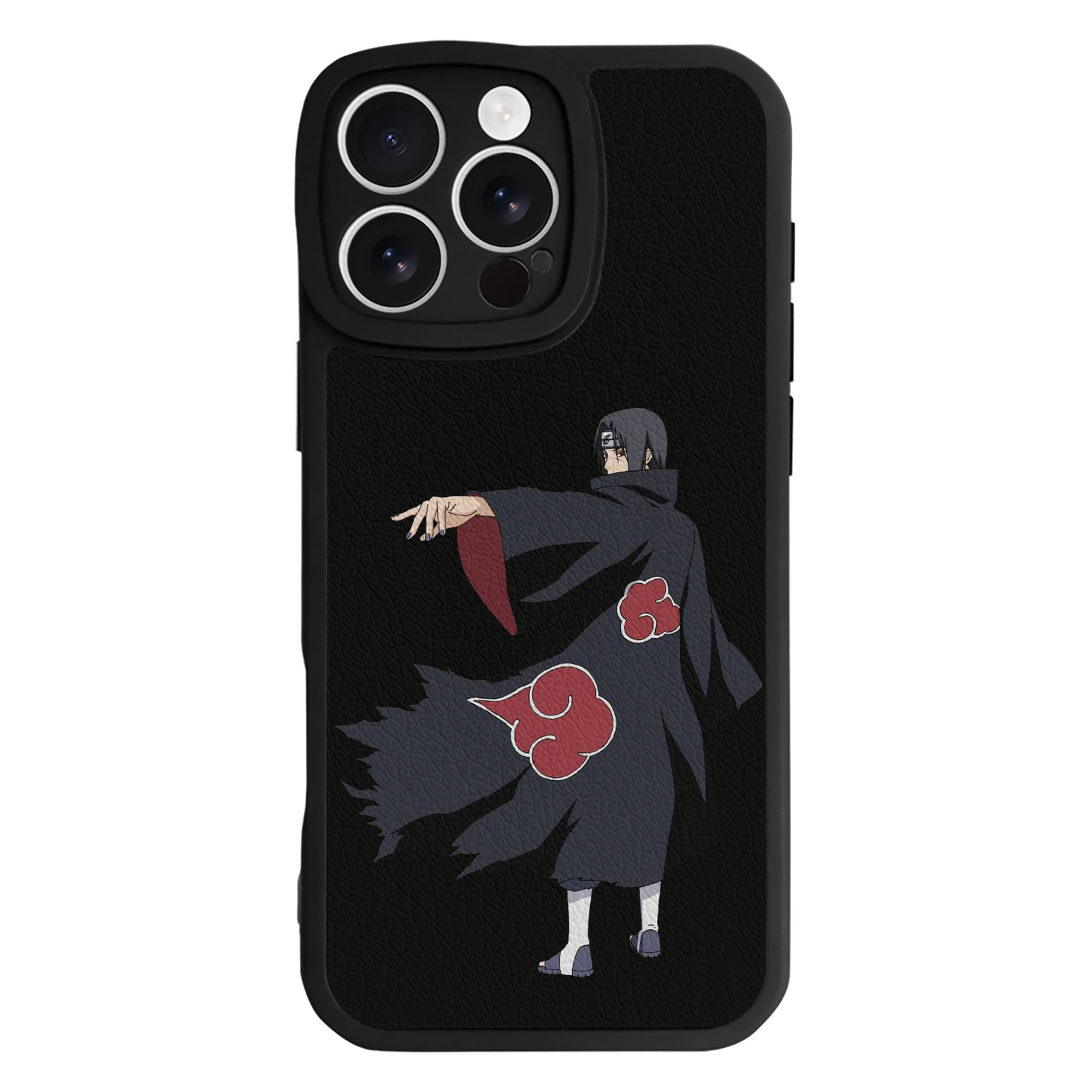 （画像用） NARUTO -ナルト- うちは イタチ Uchiha Itachi 【iPhone 16シリーズ対応】シリコンスマホケース（レザー調） 材質：シリコン